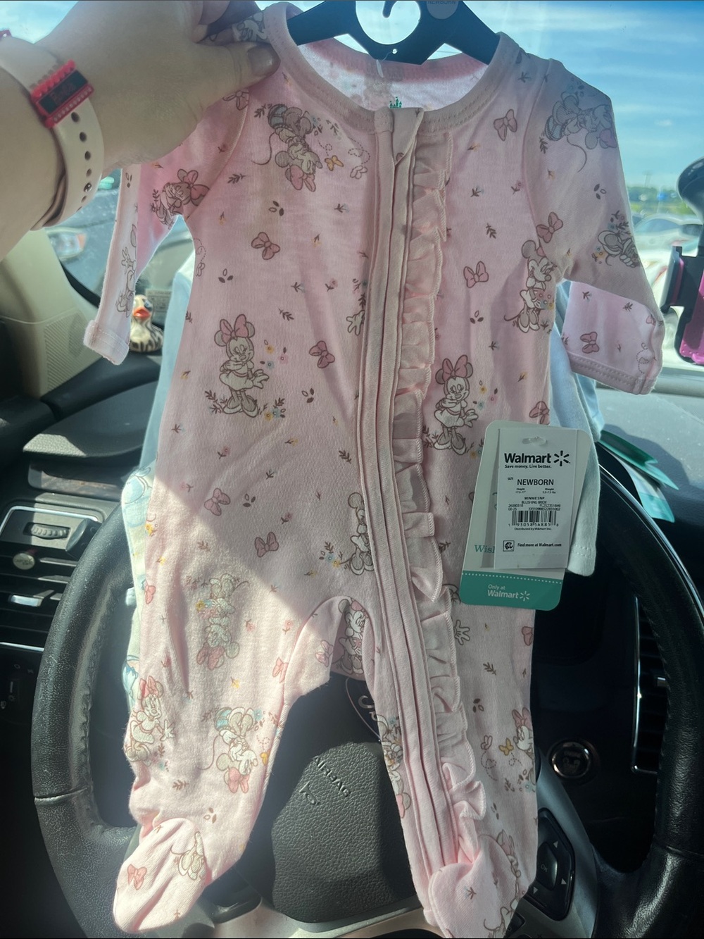 Newborn Pink Ruffle Footed One-Piece